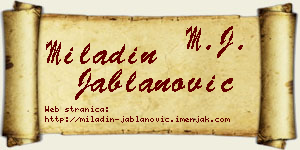 Miladin Jablanović vizit kartica